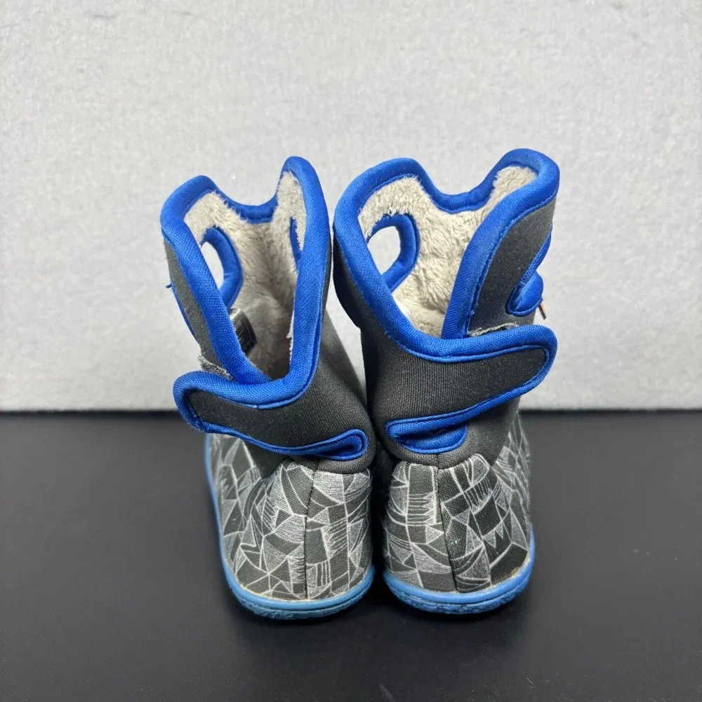Bogs Baby Bogs Maze Waterproof Boots Gray Geometric Toddler Kids Size 9